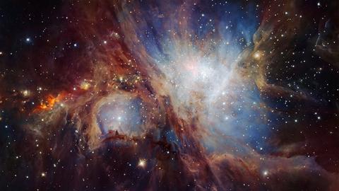 Infrarot-Aufnahme des Orion-Nebels mit zahlreichen Braunen Zwergen