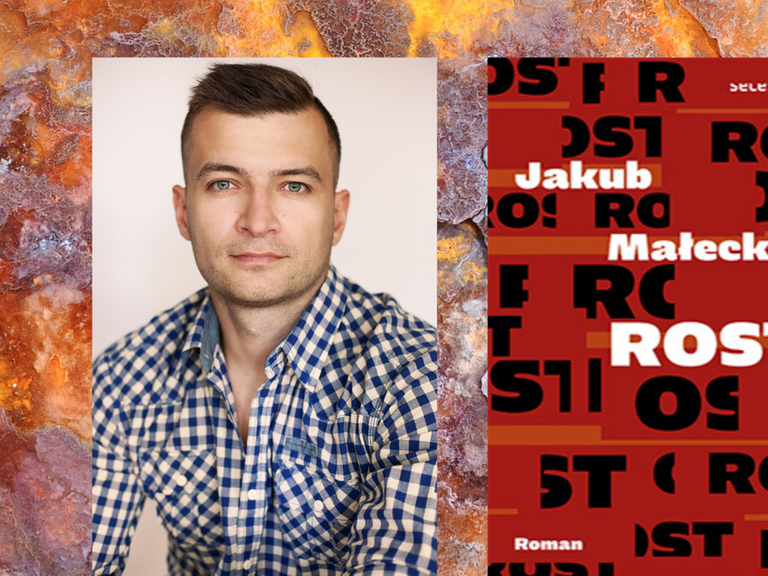 Ein Portrait des Schriftstellers Jakub Malecki und das Cover seines Romans "Rost" Ein Portrait des Schriftstellers Jakub Malecki und das Cover seines Romans "Rost"