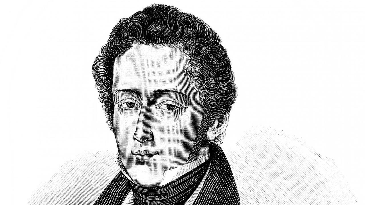 Historische Zeichnung von Frédéric Chopin.