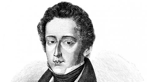 Historische Zeichnung von Frédéric Chopin.