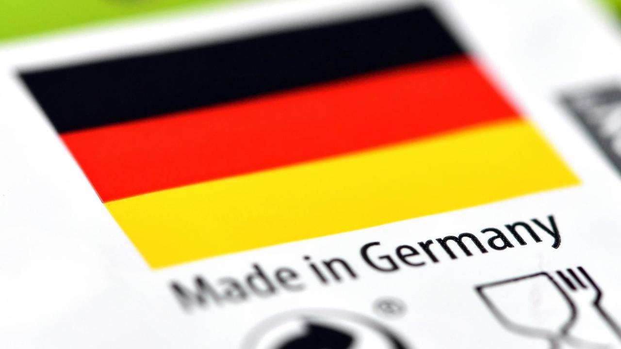 Illustration eines Produktsiegels mit der Aufschrift "Made in Germany", aufgenommen am 02.08.2016 in Potsdam (Brandenburg).