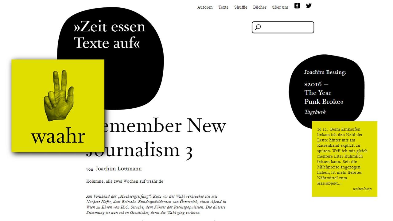 Die Startseite von waahr.de Die Startseite von waahr.de