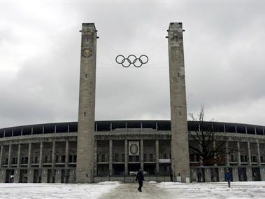 Der Haupteingang des Olympiastadions in Berlin.