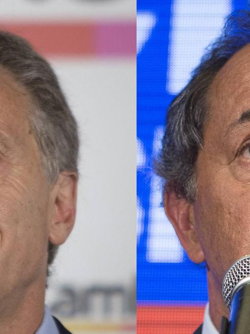 Mauricio Macri (l.) und Daniel Scioli kämpfen um die Präsidentschaft Argentiniens