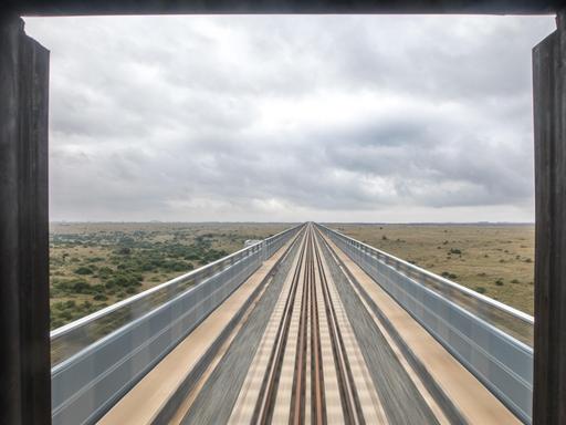Bahnstrecke durch den Nairobi National Park in Kenia. Eigentlich hatte die Trasse bis zum Nachbarland Uganda gehen sollen - doch aus China kommt kein Geld mehr.