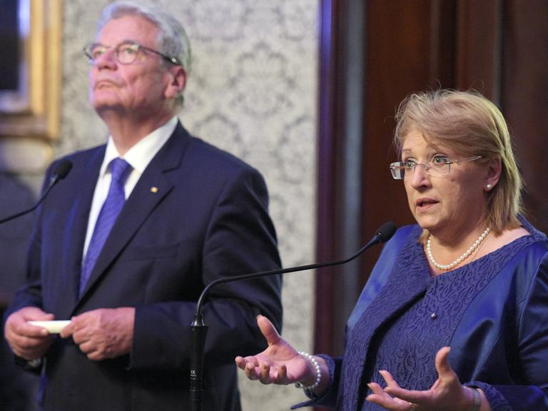 Bundespräsident Joachim Gauck und die Präsidentin der Republik Malta Marie-Louise Coleiro Preca