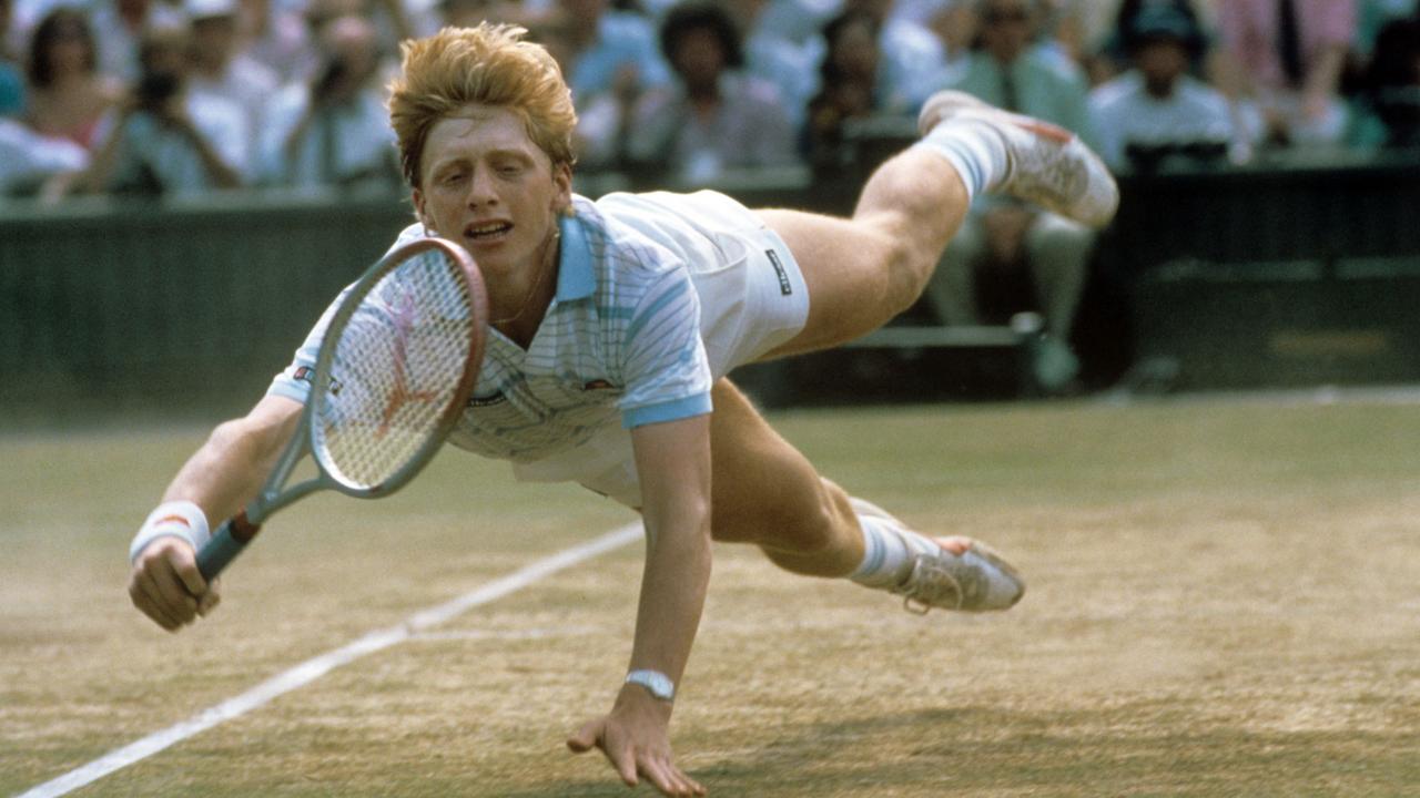 Boris Becker hechtet nach einem Ball in Wimbledon 1985: Er gewann das Turnier und das sollte ihn zu einem Superstar machen
