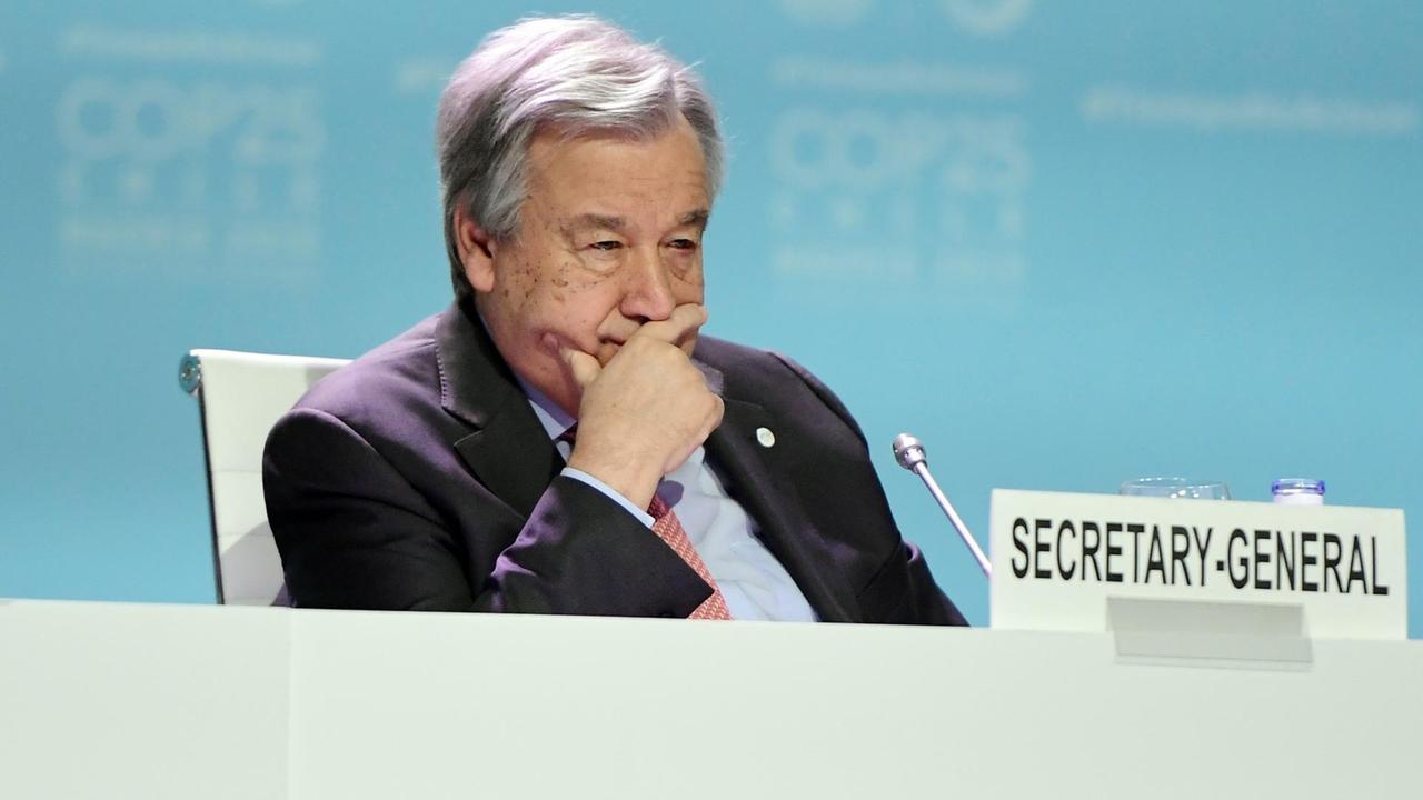 UNO-Generalsekretär Antonio Guterres bei der Climate Change Conference COP25 in Madrid