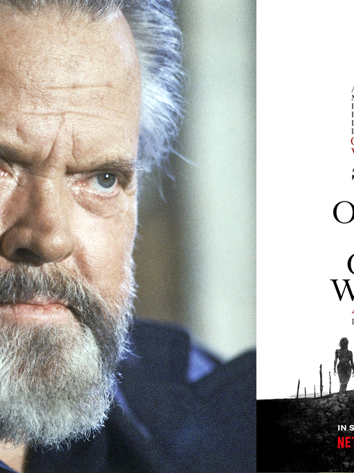 Orson Welles im Porträt und das Filmplakat zu "The Other Side Of The Wind", der beim Filmfestival in Venedig uraufgeführt wird