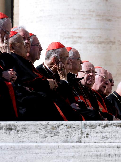 Katholische Kardinäle während der letzten Audienz von Papst Benedikt XVI.