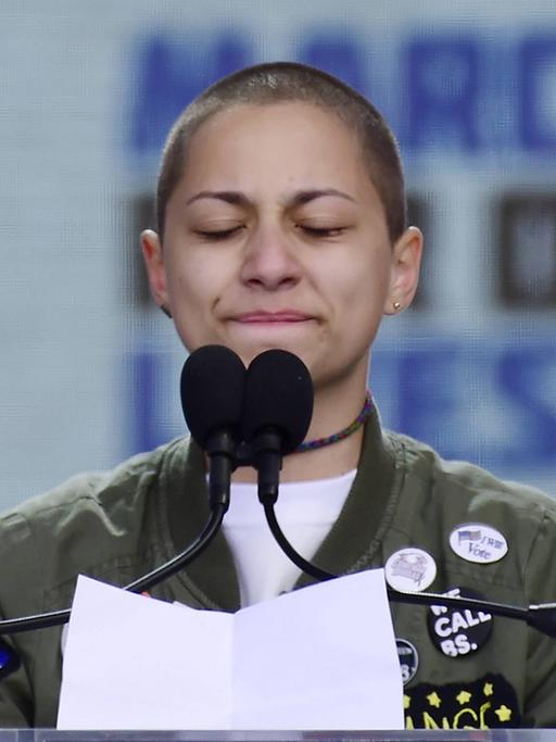 Emma González, Schülerin an der Stoneman Douglas High School, bei ihrer Rede auf dem "March For Our Lives" in Washington am 24. März 2018