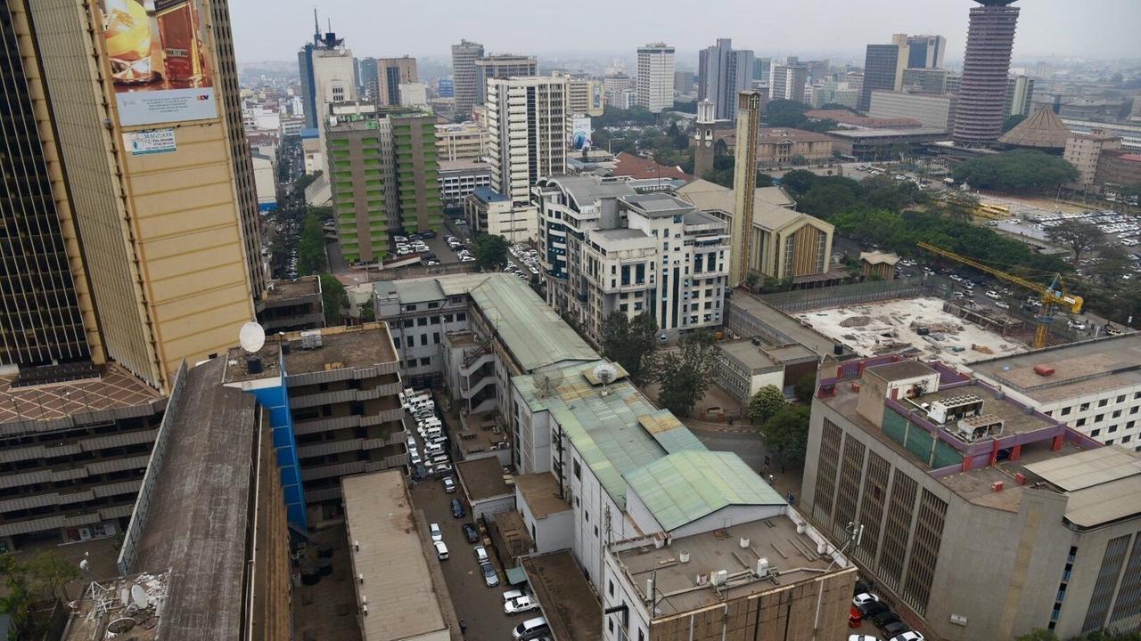 (190801) -- NAIROBI, Aug. 1, 2019 () -- Photo taken on July 31, 2019 shows an aerial view of Nairobi Central Business (NCB) in Nairobi, capital of Kenya. (/John Okoyo) |