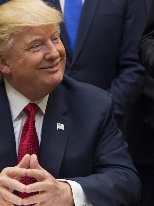 US-Präsident Donald Trump im Roosevelt Raum im Weißen Haus.