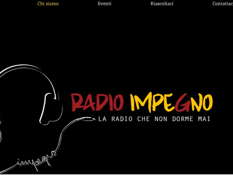 Screenshot der Internetseite von Radio Impegno