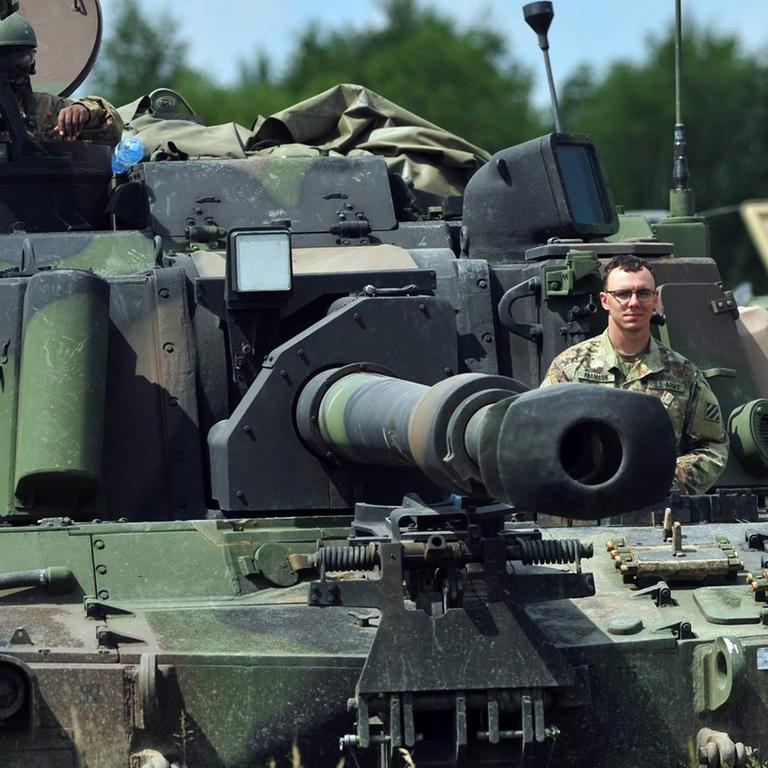 Soldaten währen der Vorbereitungen für das Militär-Manöver "Anaconda" in Polen a. 4. Juni 2016 in Drawsko Pomorskie.