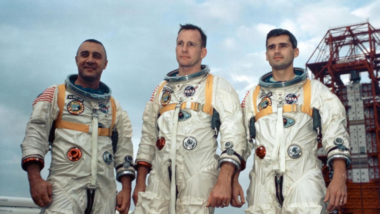 Die drei Astronauten Grissom, White und Chaffee
