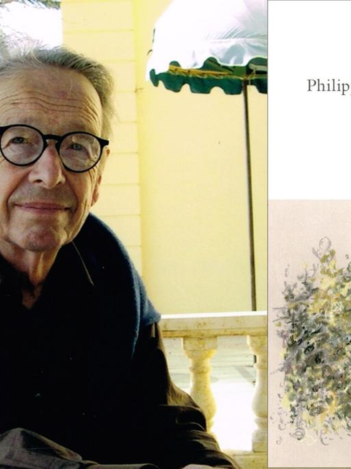 Philippe Jaccottet: "Die wenigen Geräusche" Späte Prosa und Gedichte. Zu sehen ist der Dichter und das Buchcover.