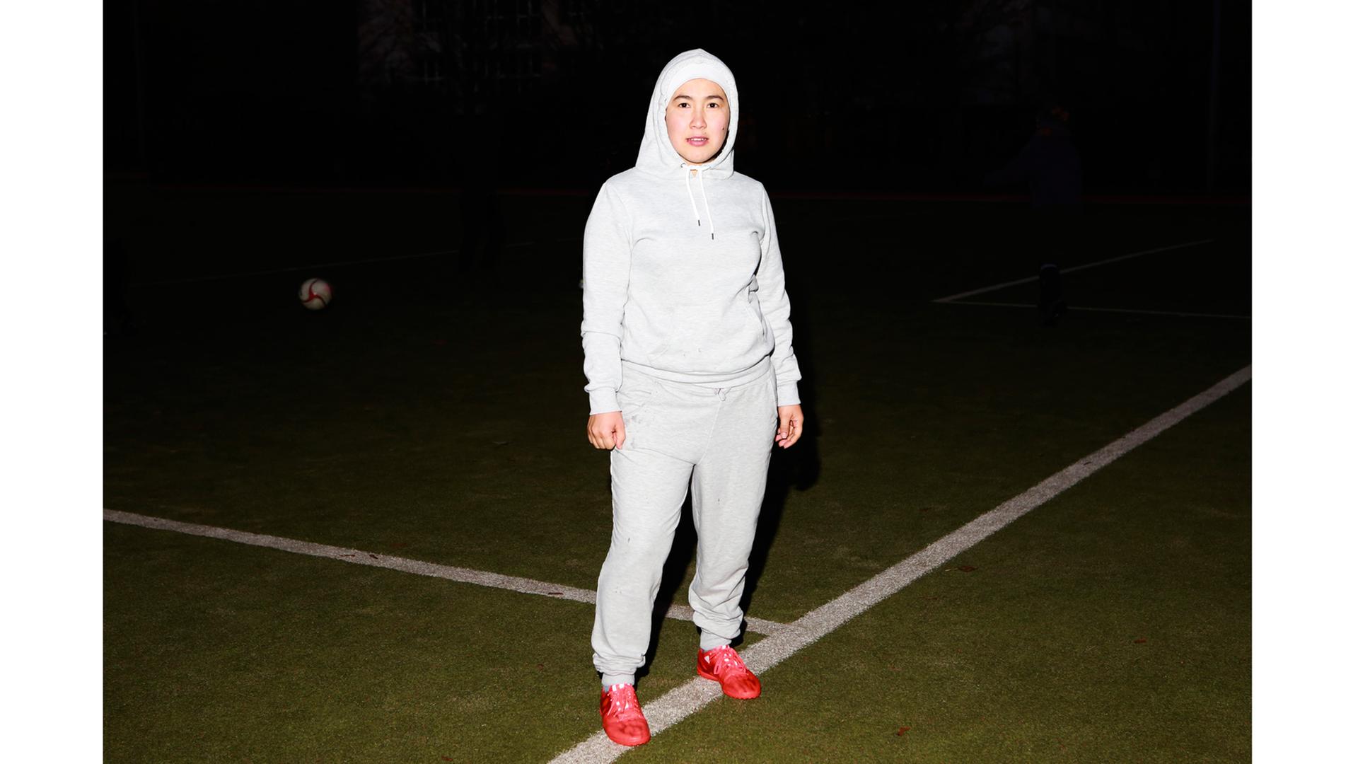 Foto einer Fußballspielerin Foto einer Fußballspielerin