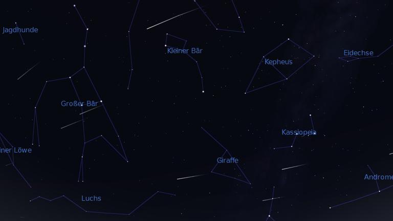 Mit viel Glück zeigen sich Sonnabend früh viele Sternschnuppen am Nordhimmel Mit viel Glück zeigen sich Sonnabend früh viele Sternschnuppen am Nordhimmel
