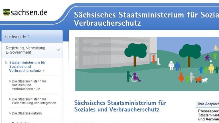 Die Internetseite des sächsischen Sozialministeriums.