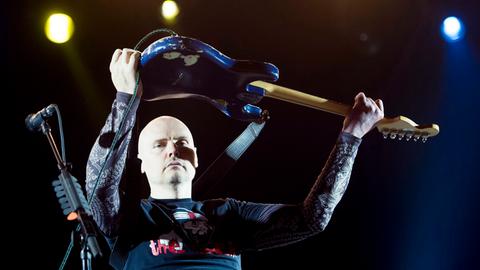 Billy Corgan von der amerikanischen Band Smashing Pumpkins auf dem 38. Paleo Festival in Nyon, Schweiz, 24 Juli 2013.