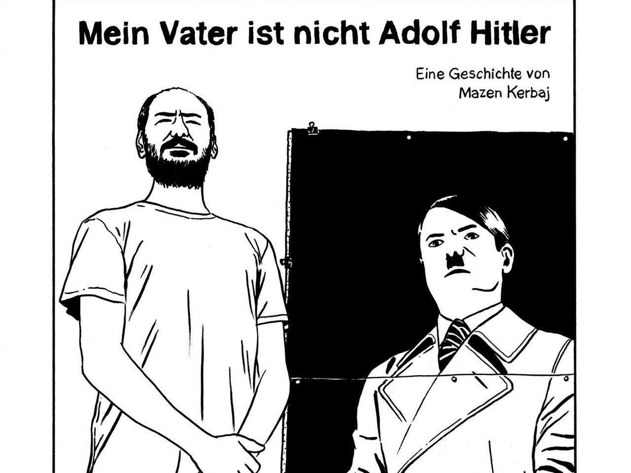 Eine Zeichnung von Mazen Kerbaj zum Feature "Mein Vater ist nicht Adolf Hitler"