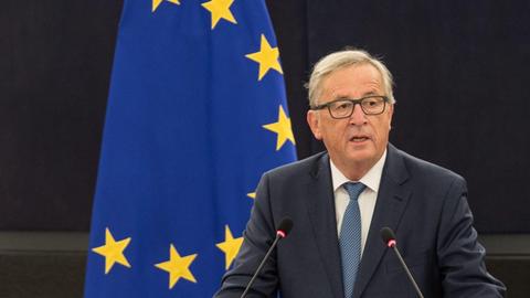 EU-Kommissionspräsident Jean-Claude Juncker bei einer Rede im Europäischen Parlament in Straßburg.