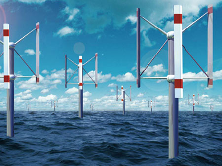 Windturbine mit vertikaler Achse - Konzept der britischen Firma VertAx Wind Ltd.