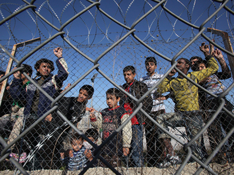 Flüchtlinge in einem Lager in der Region von Evros an der griechisch-türkischen Grenze