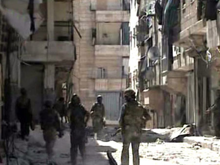 Ein undatiertes Bild der Syrian Arab News Agency (SANA) zeigt syrische Soldaten im Bezirk Salaheddin der Stadt Aleppo