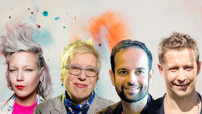 Katrin Hahner, Doris Dörrie, Tino Sehgal, Jeppe Hein (v.l.n.r.)