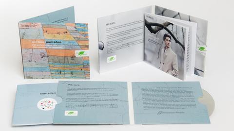 CD-Hüllen des Labels BIS, ganz ohne Plastik, dafür komplett ökologisch abbaubar.