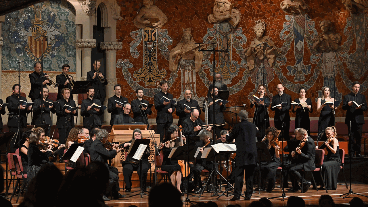 Eine Aufführung von Bachs Weihnachtsoratorium im Palau de la Música Catalana in Barcelona mit Jordi Savall, Solisten, der Capella Reial de Catalunya und Le Concert des Nations am 17.12.2019
