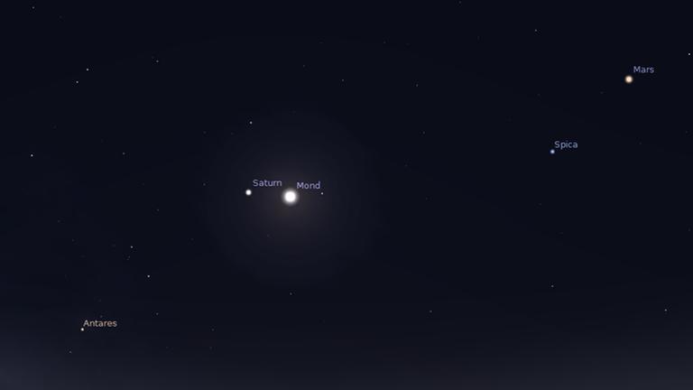 Mond und Saturn heute Nacht