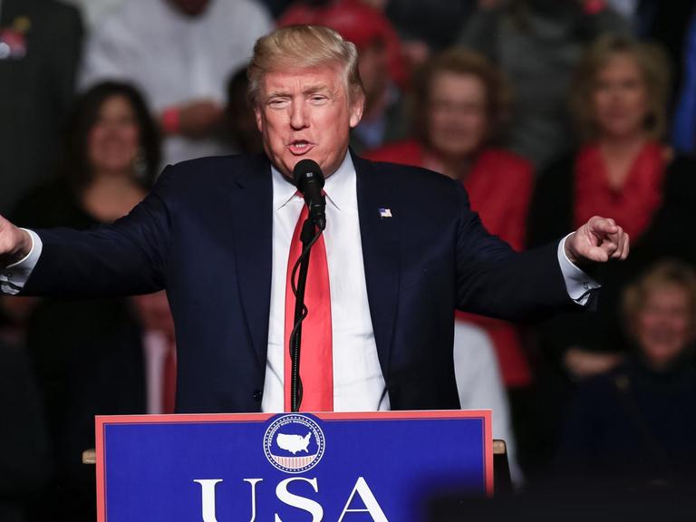 Donald Trump spricht vor Anhängern in Pennsylvania.