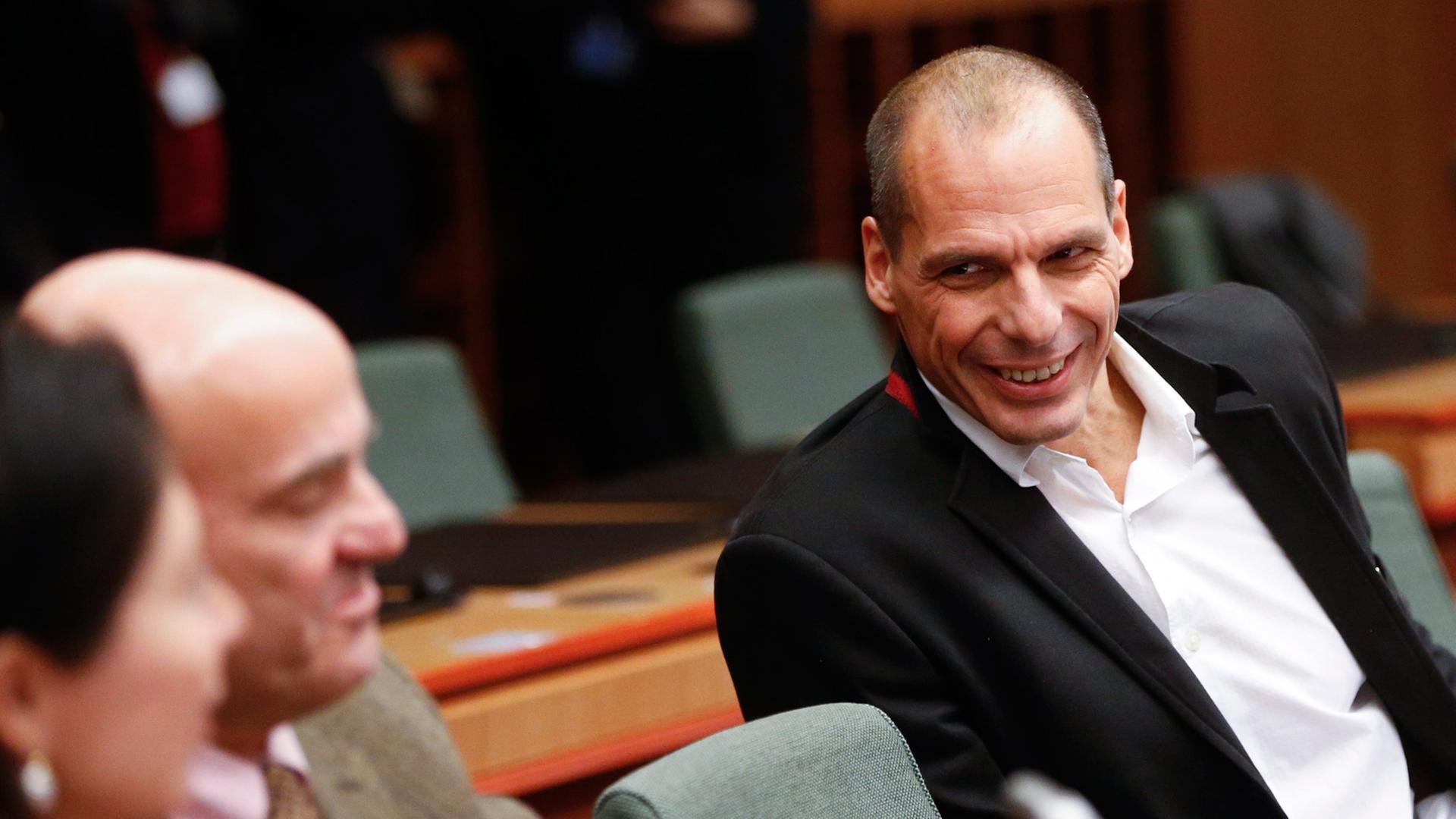 Der griechische Finanzminister Giannis Varoufakis vor dem Treffen der Euro-Finanzminister in Brüssel