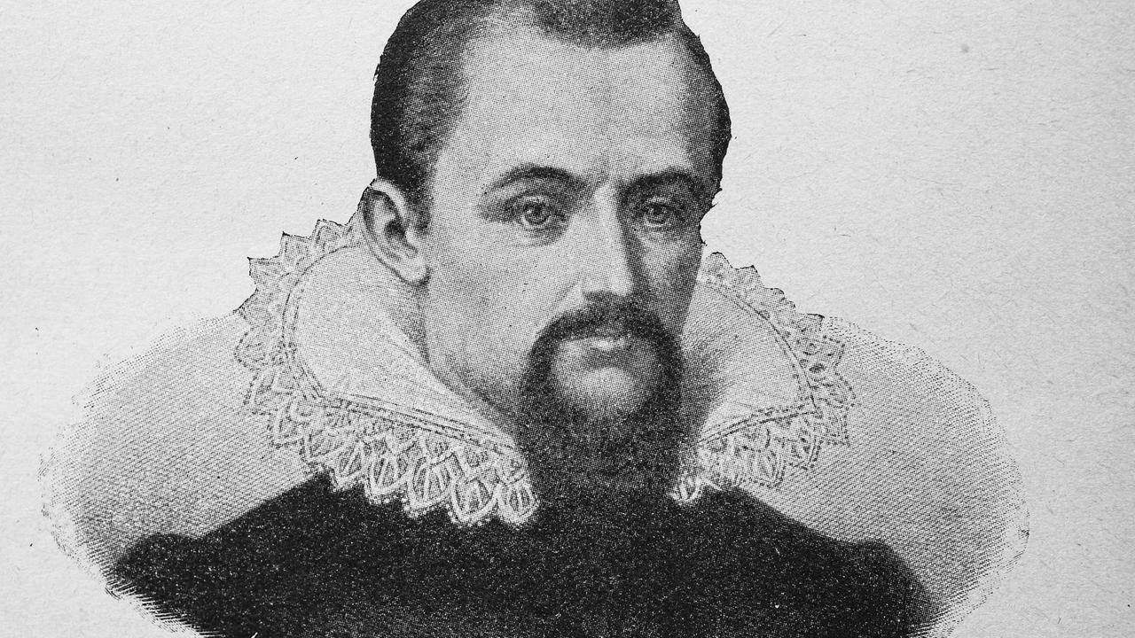 Schwarzweiß Portrait von Johannes Kepler (Grafik)