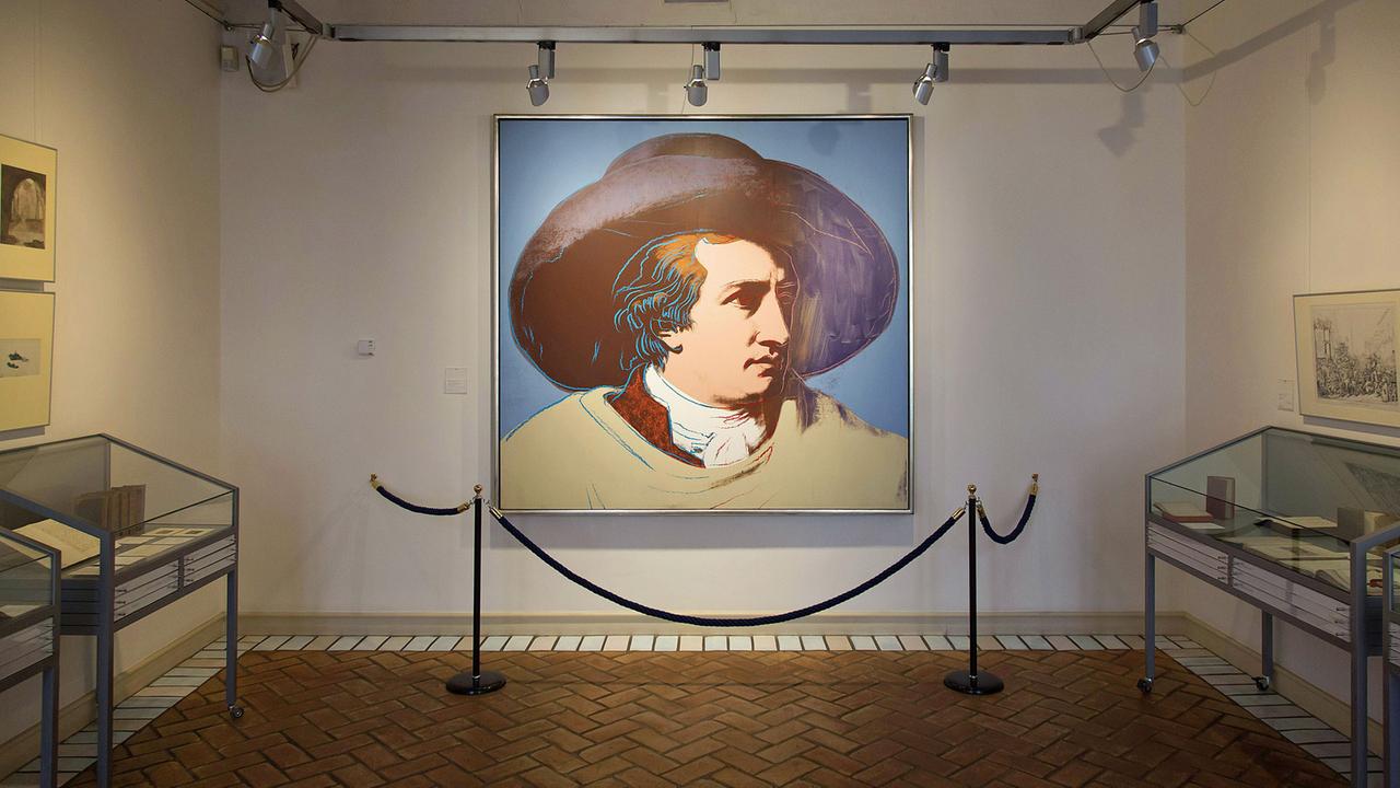 Goethe-Porträt von Andy Warhol: ein-Pop-Art-Remake des Gemäldes "Goethe in der Campagna" von Johann Heinrich Tischbein 