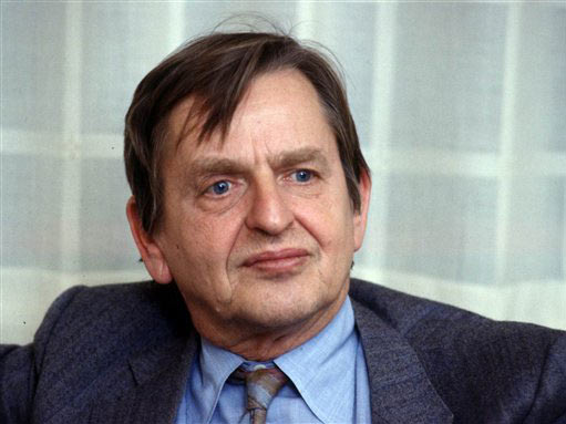 Der ermordete frühere schwedische Ministerpräsident Olof Palme im Jahr 1985