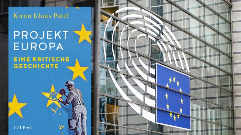 Buchcover: "Projekt Europa". Im Hintergrund die Fassade des Europäischen Parlamentsgebäudes in Brüssel mit dem Logo