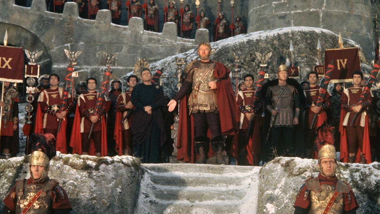 Szene aus dem Monumentalfilm "Der Untergang des Römischen Reiches"