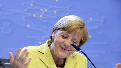 Angela Merkel auf dem EU-Gipfel am 17.07.2014 in Brüssel.
