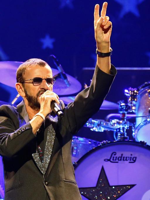British musician Ringo Starr, former member of British band the Beatles, performs on stage with Ringo Starr and His All-Starr Band, at Jose Miguel Agrelot Coliseum, in San Juan, Puerto Rico, 22 February 2015.
