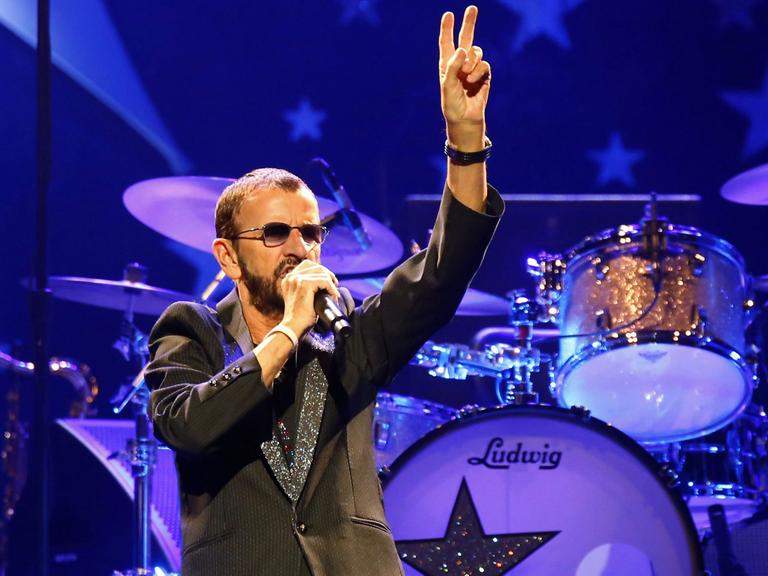 British musician Ringo Starr, former member of British band the Beatles, performs on stage with Ringo Starr and His All-Starr Band, at Jose Miguel Agrelot Coliseum, in San Juan, Puerto Rico, 22 February 2015.