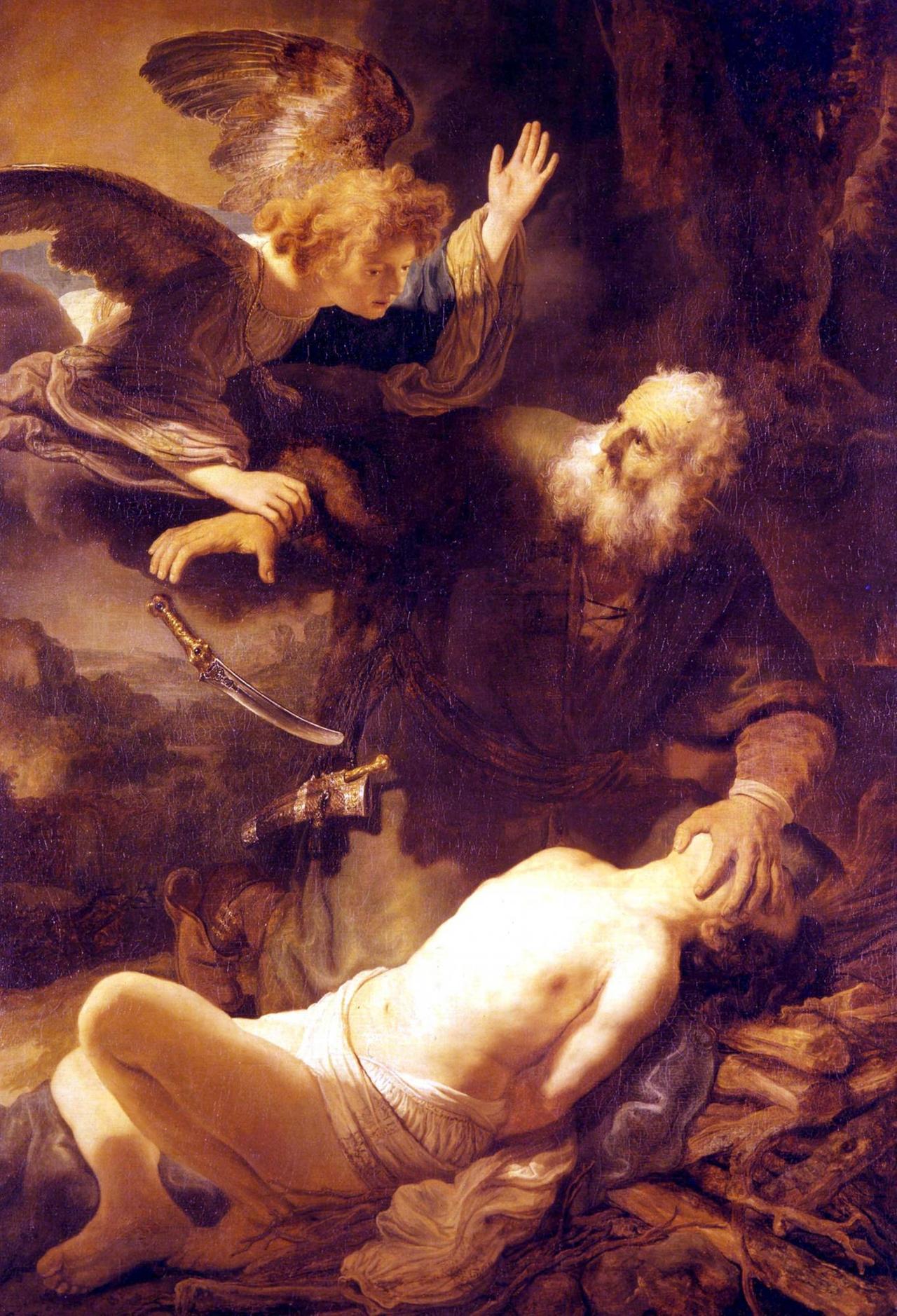 Das Gemälde "Die Opferung Isaaks" ist eines der frühen Werke Rembrandts und zeigt den Engel, der Abraham davon abhält, seinen Sohn Isaak zu schlachten