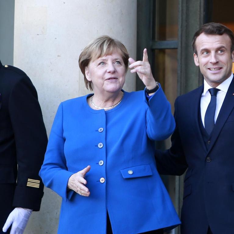 Bundeskanzlerin Merkel und Emmanuel Macron