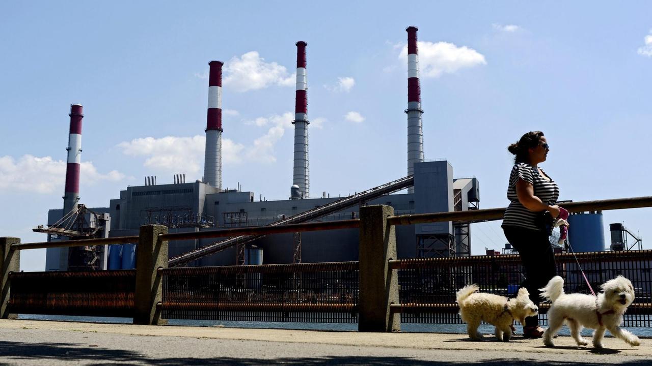 Das Kraftwerk Ravenswood in Long Island City, New York, wird mit Gas, Öl und Kerosin betrieben. US-Präsident Barack Obama will den Ausstoß von CO2 künftig stark reduzieren.