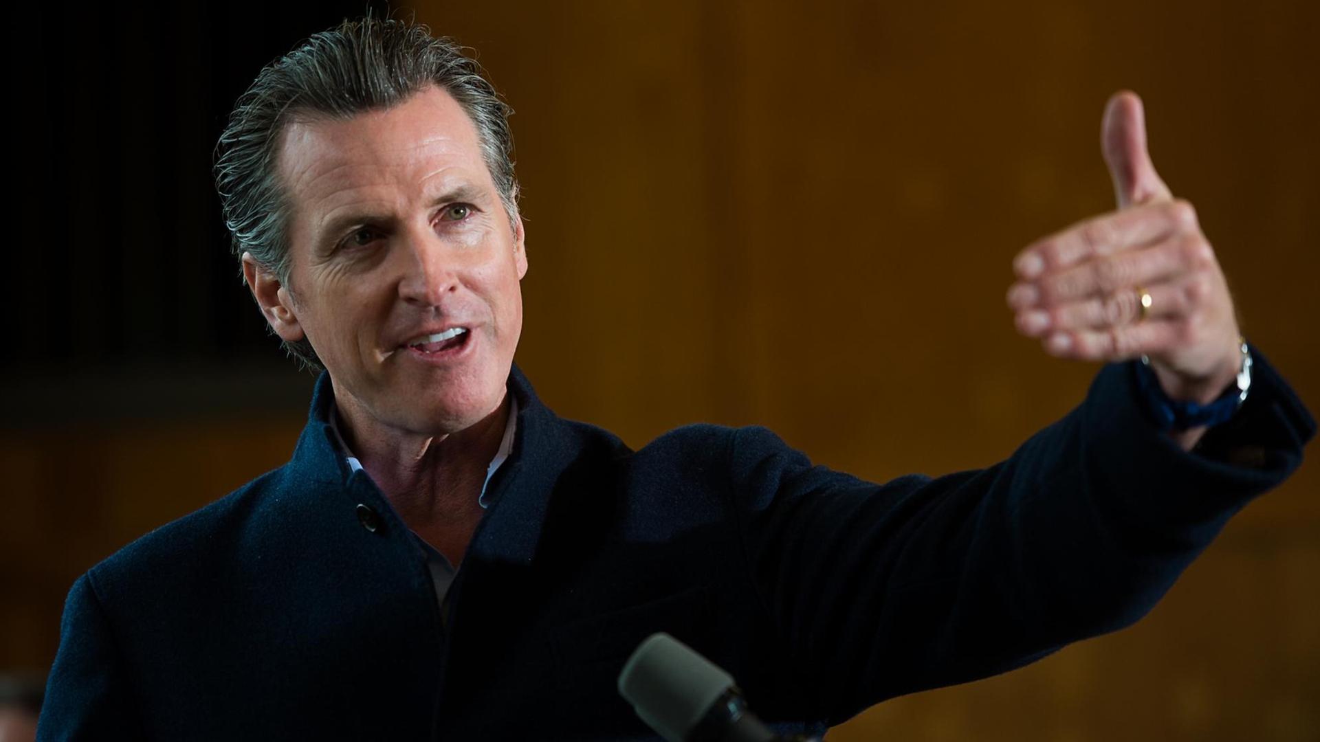 Der Gouverneur von Kalifornien Gavin Newsom während einer Ansprache in Colfax im Januar 2019.