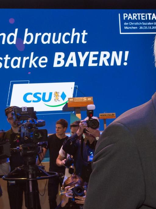 CSU-Parteivorsitzender Horst Seehofer vor Beginn des Parteitags in München.