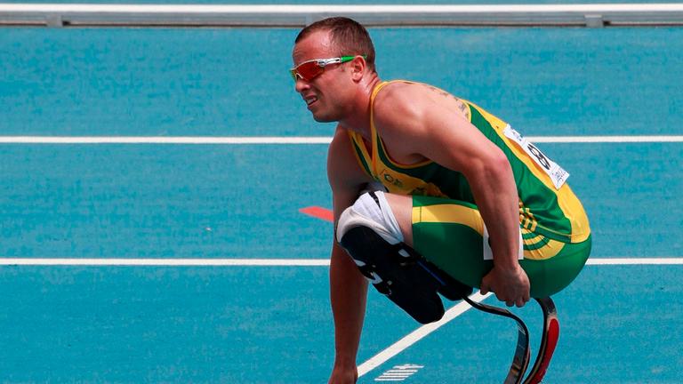epa03583024 (FILE) A file photo shows South African paralympic athlete Oscar Pistorius competeing at the 13th IAAF World Championships in Athletics, in Daegu, South Korea, on 28 August 2011. South African Olympic and Paralympic sprint runner Oscar Pistori